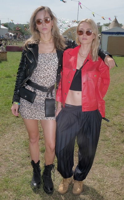 Glastonbury Music Festival - Suki Waterhouse and Immy Waterhouse